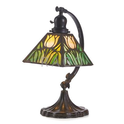 Appraisal: HANDEL Adjustable desk lamp with tulip shade Meriden CT ca