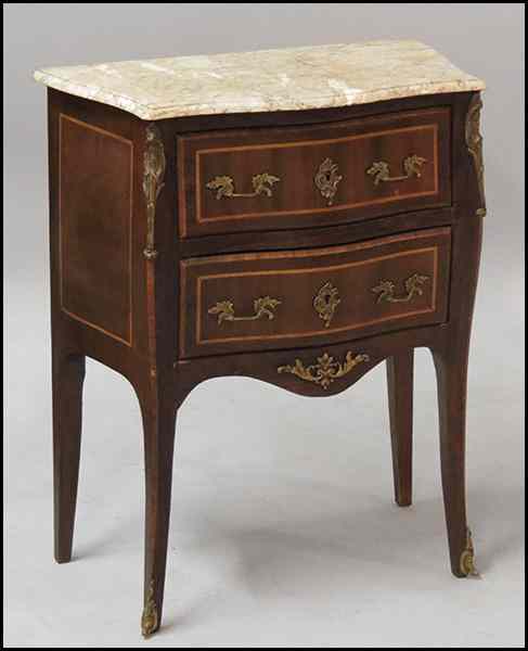 Appraisal: MARBLE TOP ITALIAN TWO DRAWER TABLE H '' x ''