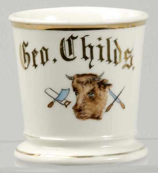 Appraisal: Butcher's Shaving Mug Description Nice image of bull's head Condition