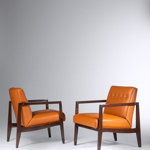 Appraisal: Edward Wormley American - Pair of Lounge ChairsDunbar USA upholstery