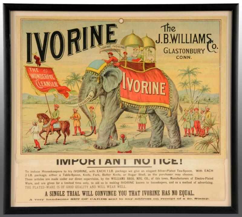 Appraisal: Paper Ivorine Soap Advertisement Description Late s Good color Condition