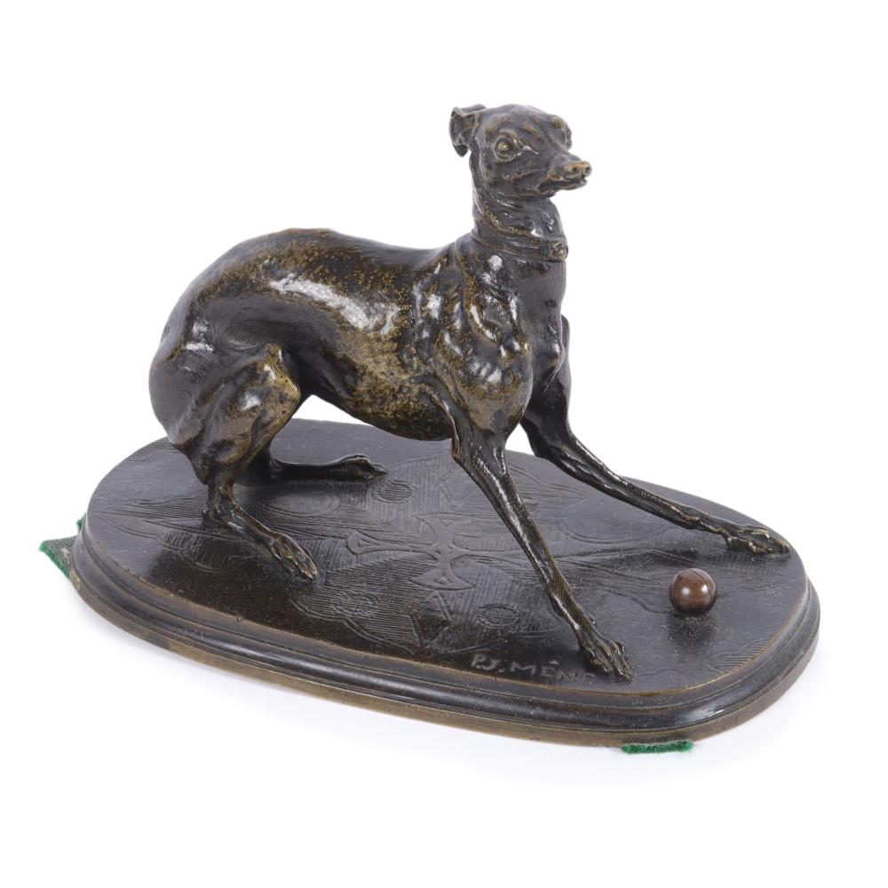 Appraisal: PIERRE JULES PJ MENE FRENCH - BRONZE WHIPPET DOG GISELLE