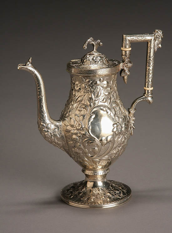 Appraisal: Lot Property of Various Owners American Repouss Sterling Coffeepot Andrew