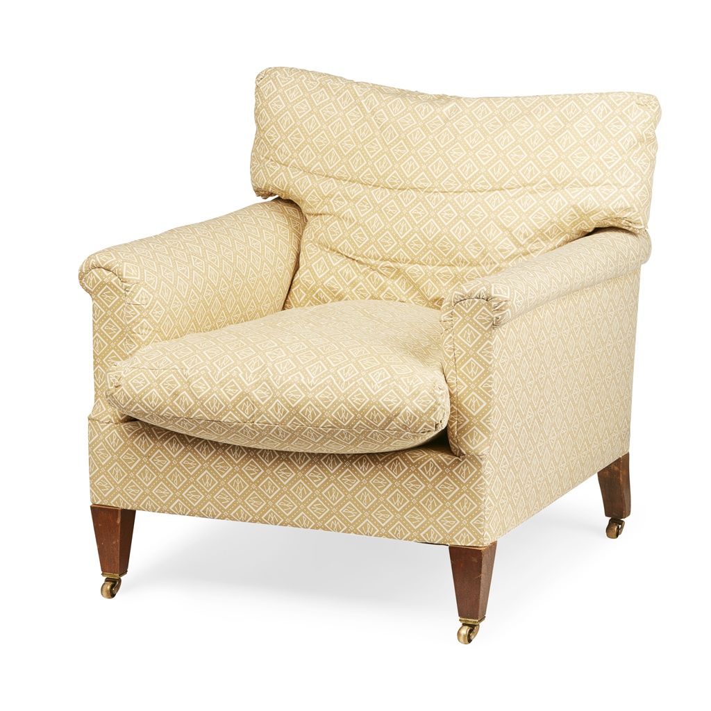 Appraisal: WHYTOCK REID 'RYLAND' UPHOLSTERED ARMCHAIR TH CENTURY the low cushioned