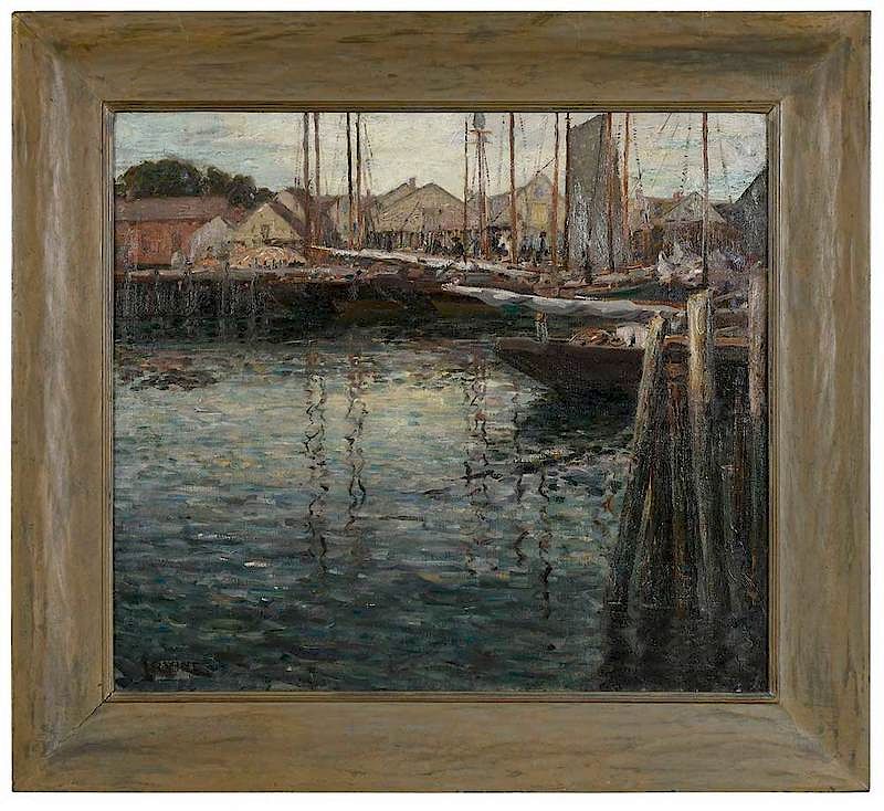 Appraisal: Wilson Henry Irvine Connecticut Maine Indiana - Harbor Scene signed