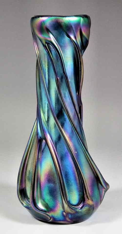 Appraisal: A Glasform modern iridescent glass vase of ''Organic'' form designed