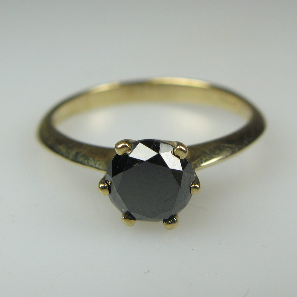 Appraisal: English k Yellow Gold Ring set with a brilliant cut