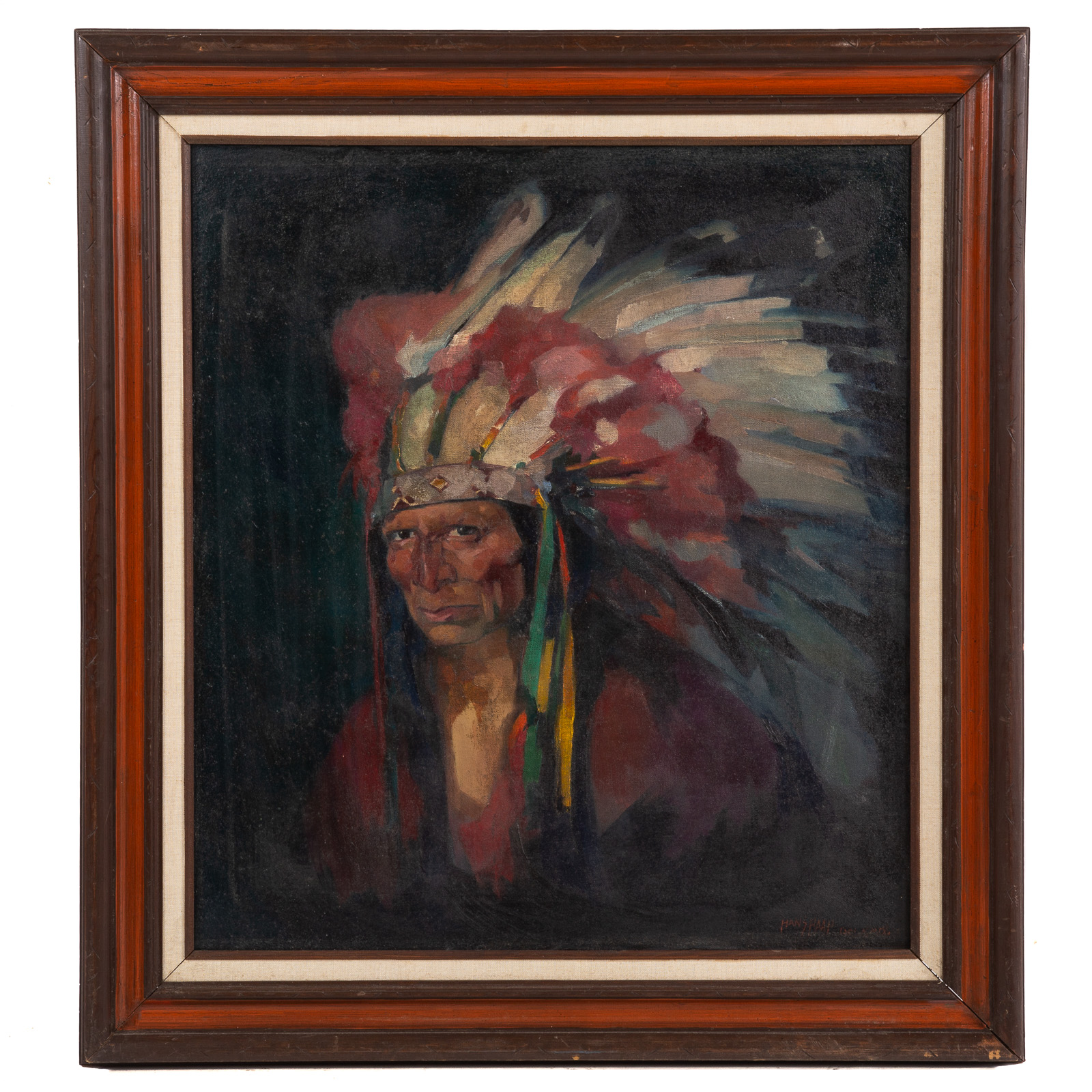 Appraisal: HANS PAAP INDIAN CHIEF OIL German - Oil on canvas