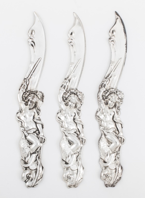 Appraisal: MET MUSEUM ART NOUVEAU STYLE LETTER OPENERS Three Art Nouveau