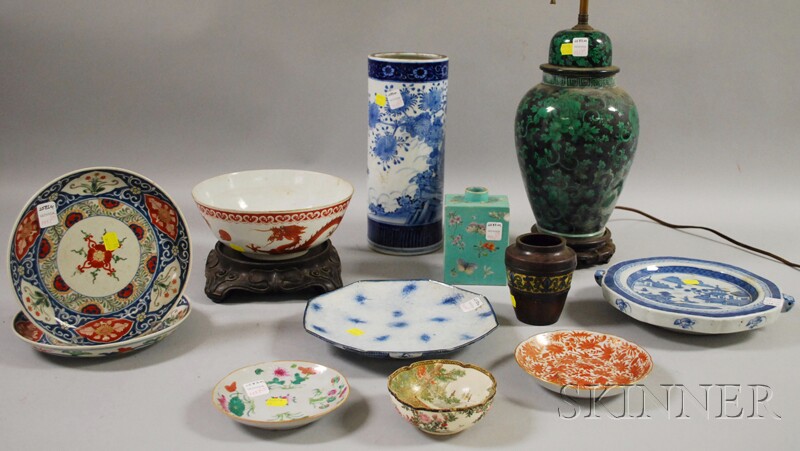 Appraisal: Thirteen Assorted Asian Export Items ten pieces of porcelain tableware