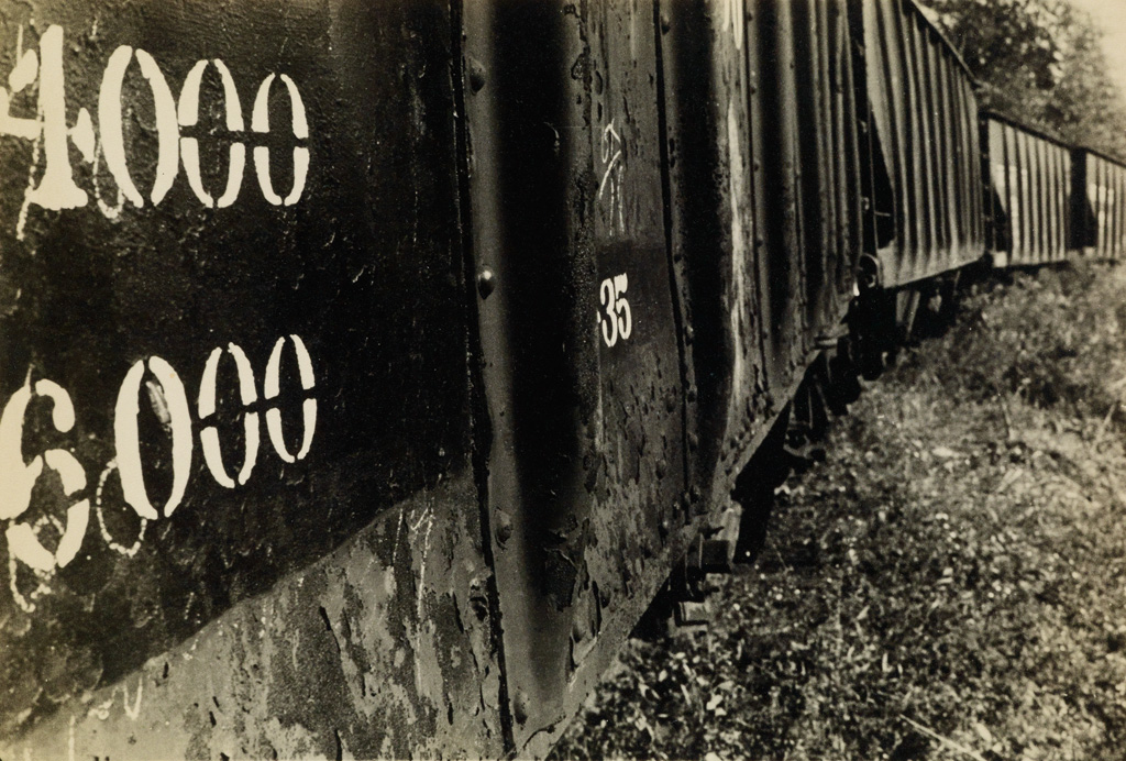 Appraisal: WALKER EVANS - Freight cars Silver print the image measuring