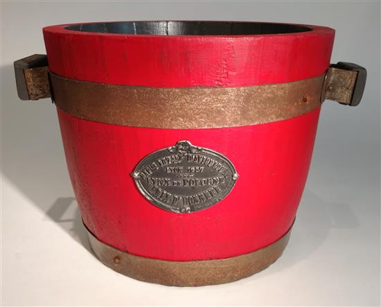 Appraisal: Sale Lot A Metal Mounted Red Painted Wood Planter with