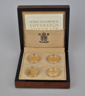 Appraisal: A boxed set of four Royal Mint Gold Proof one