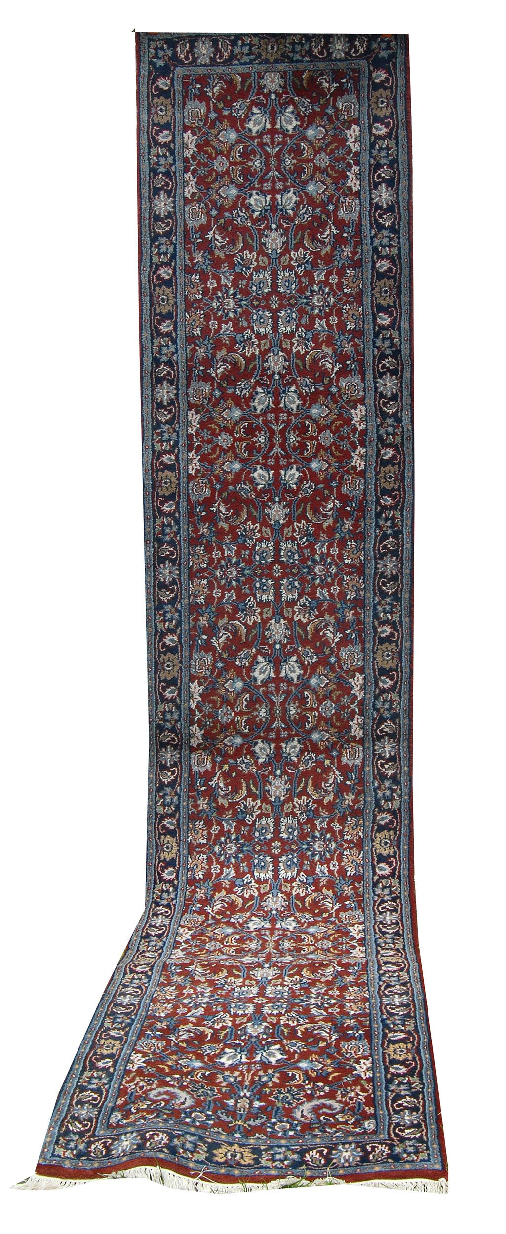 Appraisal: ORIENTAL RUG PERSIAN-DESIGN RUNNER ' x ' Blue arabesque vines