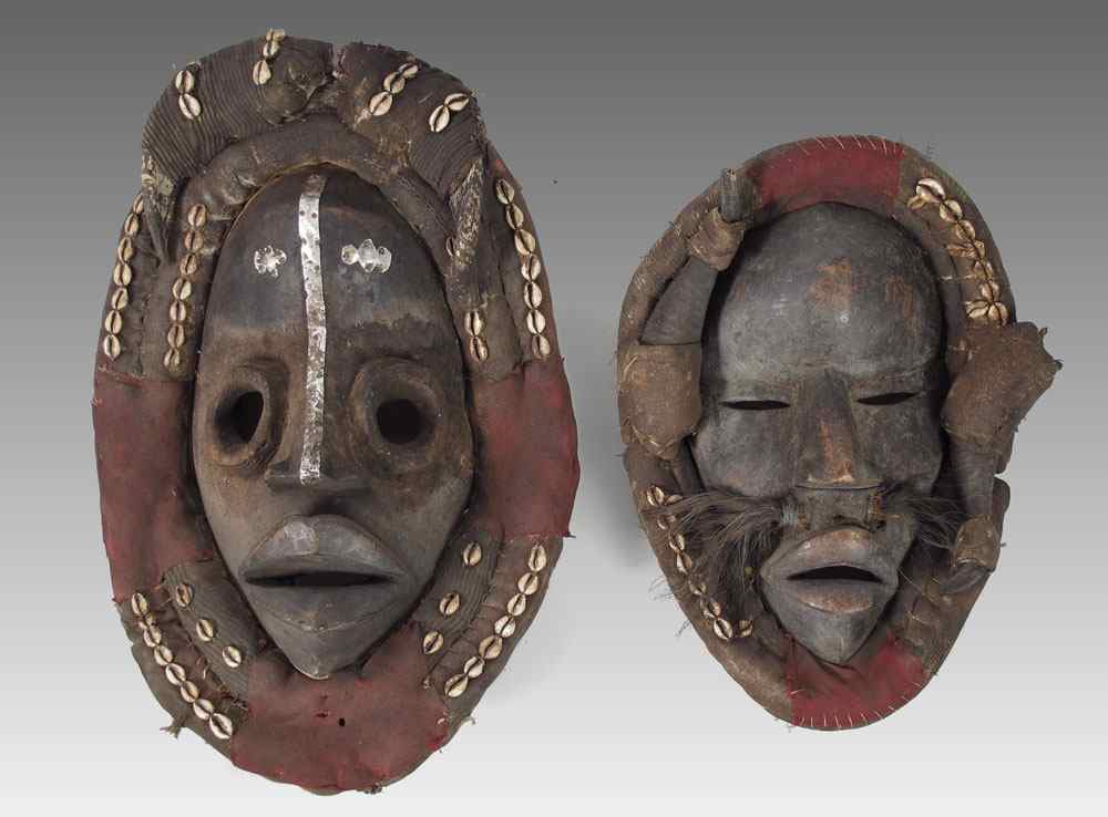 Appraisal: CARVED AFRICAN DAN GUNYEGE MASKS - LIBERIA LBS '' LBS