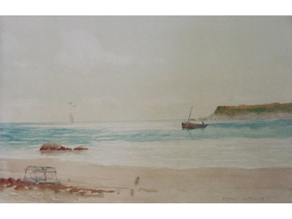 Appraisal: P MACGREGOR WILSON RSW Watercolour coastal scene signed x