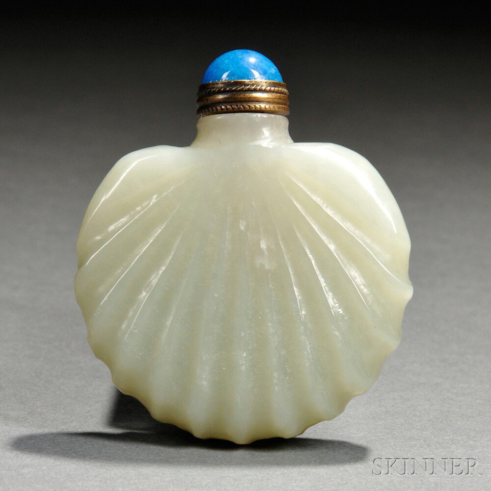 Appraisal: Pale Celadon Jade Snuff Bottle China in the form of