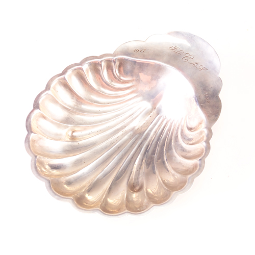 Appraisal: Sterling shell-shaped bowl by Black Starr Gorham hand-wrought monogrammed and