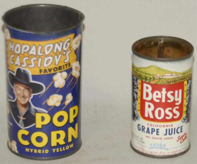 Appraisal: Lot of Hopalong Cassidy Endorsed Food Cans Vintage Metal cans