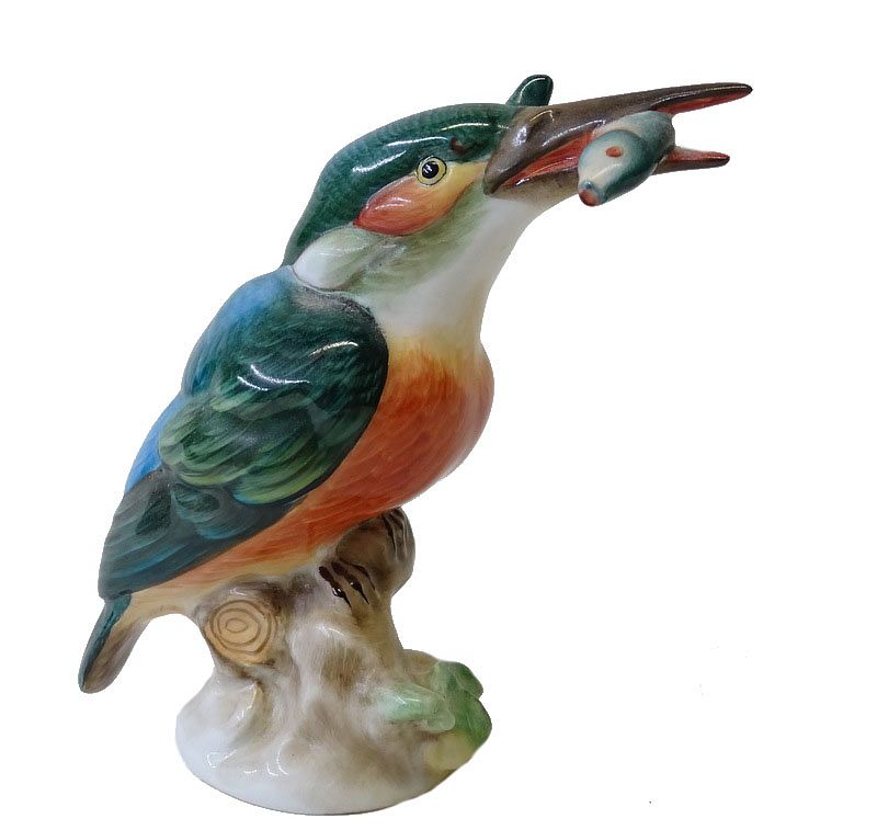 Appraisal: Herend Porcelain Kingfisher Bird Figurine Herend Porcelain Kingfisher Bird Figurine