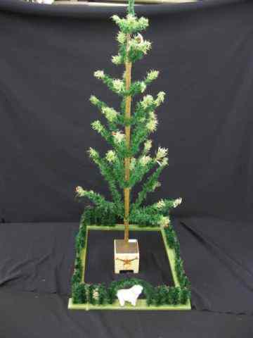 Appraisal: German Christmas Feather Tree handpainted block base '' tall with