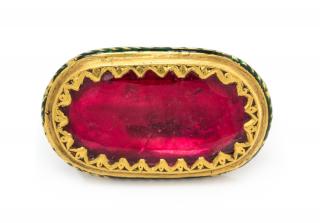 Appraisal: A High Karat Gold Tourmaline and Polychrome Enamel Ring dwts