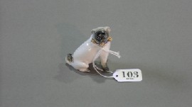 Appraisal: A Sitzendorf miniature porcelain pug dog circa blue mark one