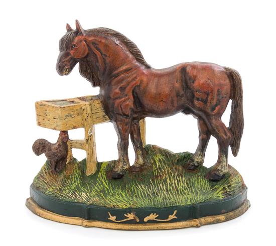 Appraisal: Sale Lot A Cast Iron Doorstop depicting a horse standing