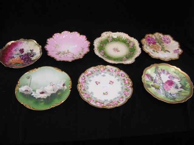 Appraisal: Antique Porcelain Plates Trays includes various floral grape decor mostly