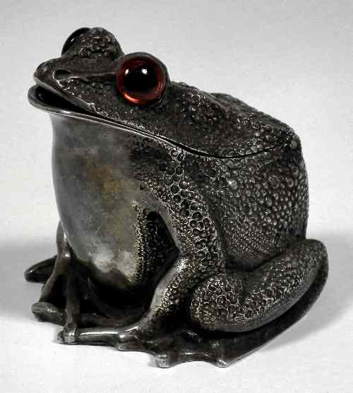 Appraisal: An Elizabeth II silver mustard pot modelled as a toad