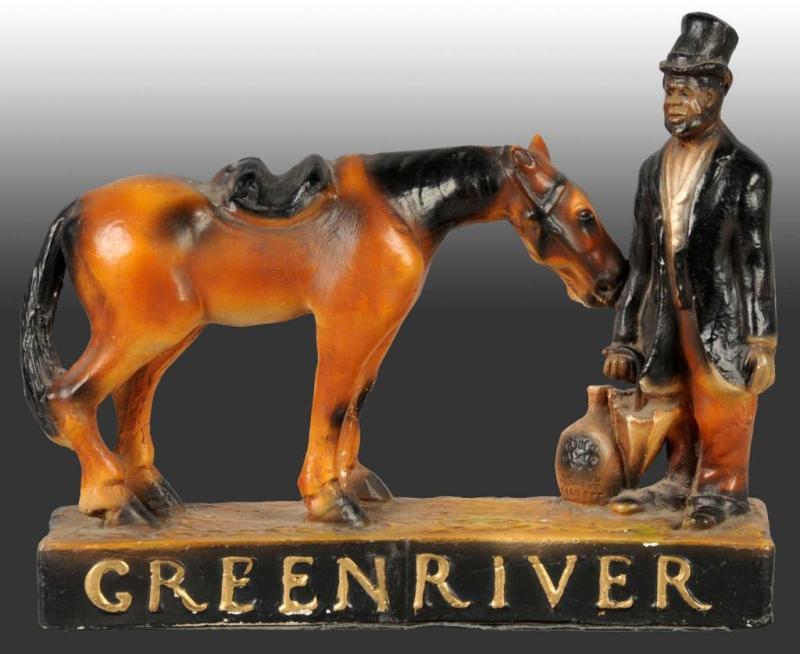 Appraisal: Chalkware Green River Whiskey Dispay Piece Description s to s