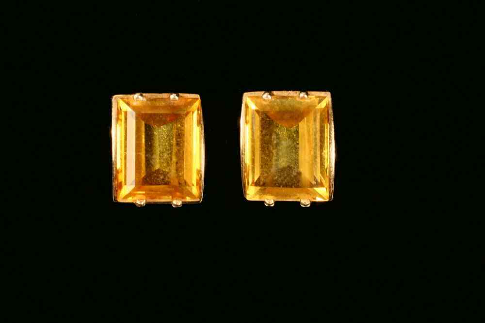 Appraisal: EARRINGS - One pair of K yellow gold and yellow