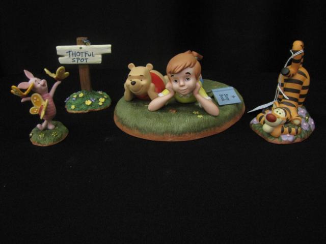 Appraisal: Three Pooh Porcelain Figurines with one sign including What I