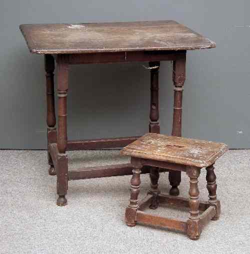 Appraisal: A th Century oak rectangular table with cleated plank top