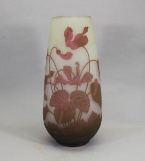 Appraisal: French Arsall Cameo Glass Vase French Arsall Cameo Glass Vase