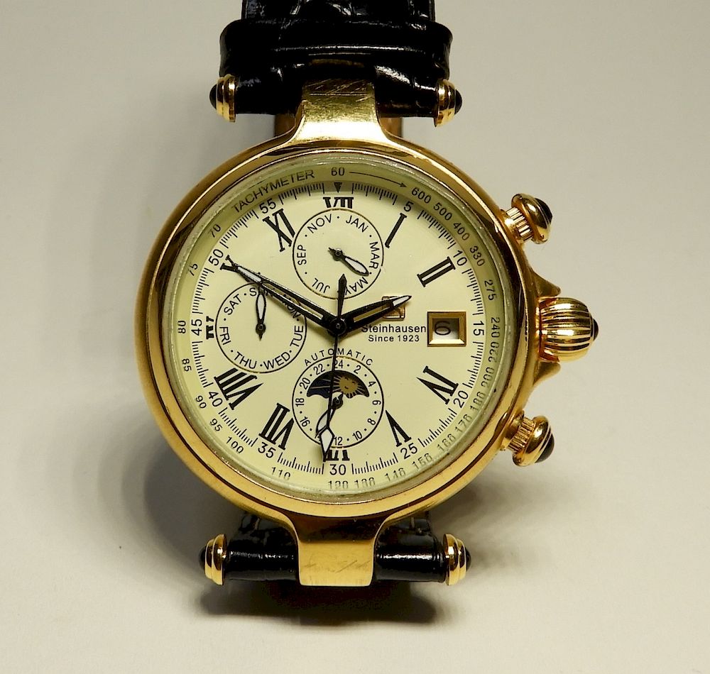 Appraisal: Steinhausen Men's Date Just Chronograph Watch Switzerland New Month day