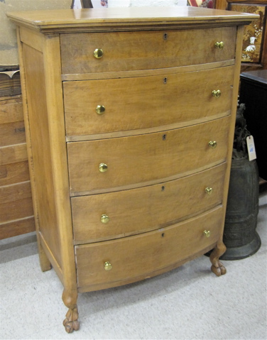 Appraisal: BIRD'S EYE MAPLE TALL CHEST OF DRAWERS American early th