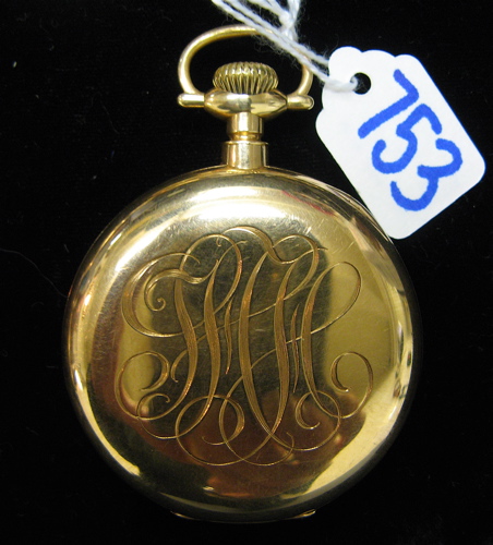 Appraisal: FOURTEEN KARAT GOLD CASED POCKET WATCH E Howard Watch Co