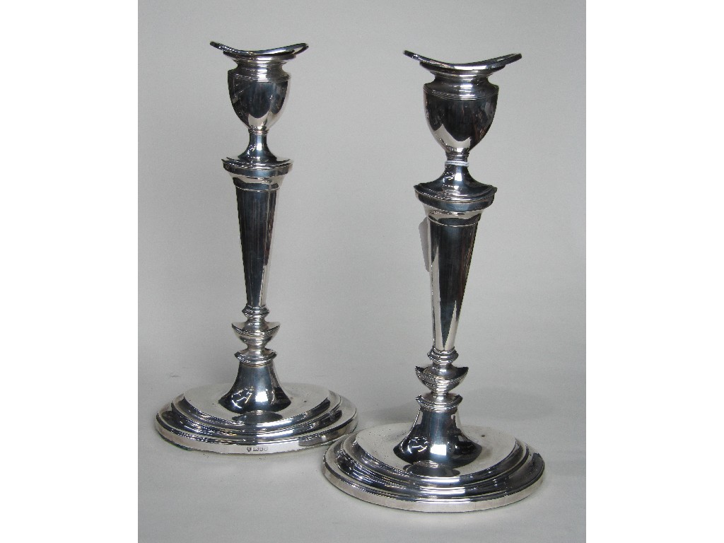 Appraisal: Pair of silver candl