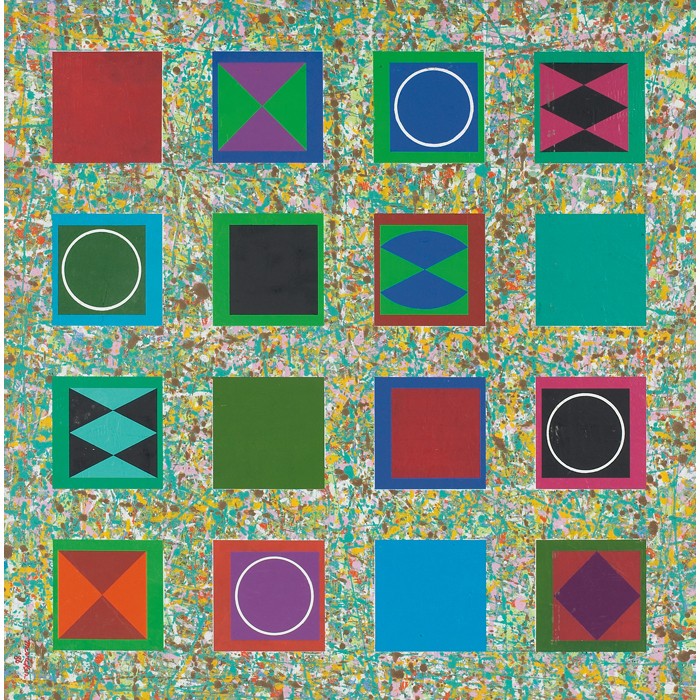 Appraisal: J Jay McVicker American - ''Squares '' oil on masonite