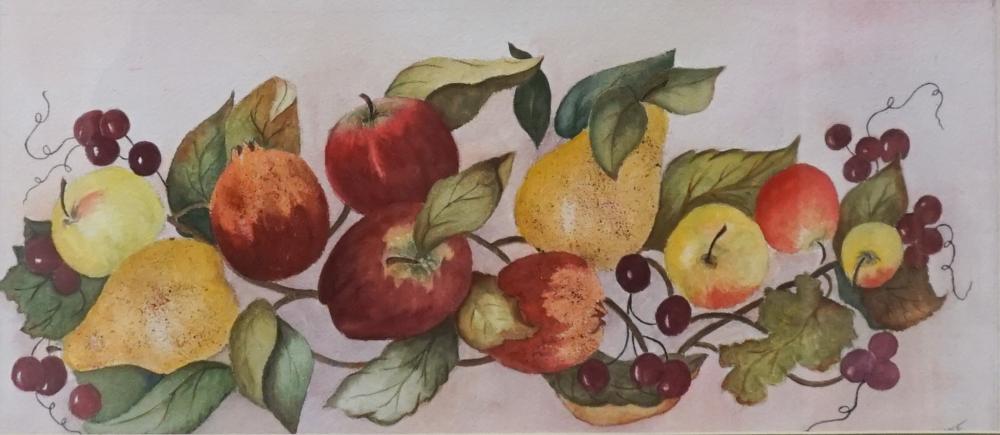 Appraisal: th st Century School Still Life of Fruit Watercolor on