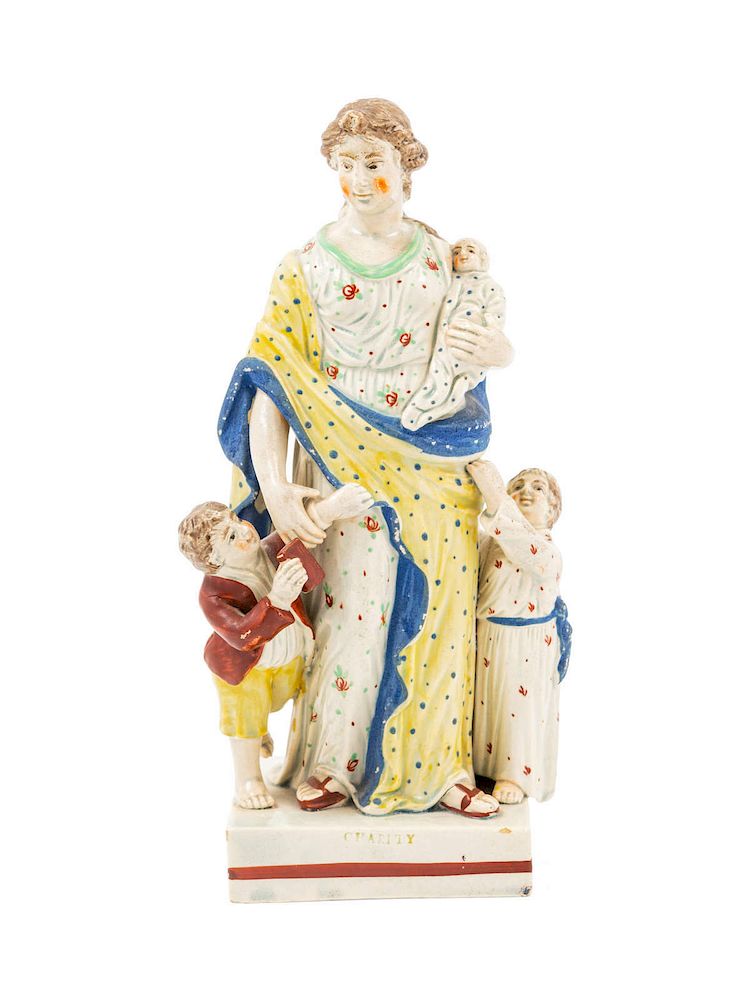 Appraisal: A Staffordshire Pottery Figure of Charity Heig A Staffordshire Pottery