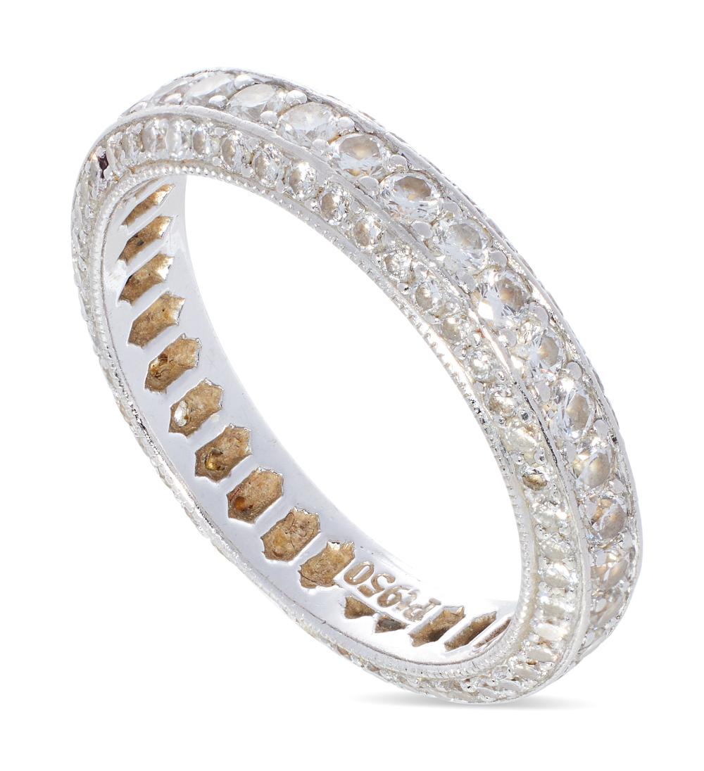 Appraisal: PLATINUM AND DIAMOND ETERNITY RING APPROX TOTAL DWT PLATINUM AND