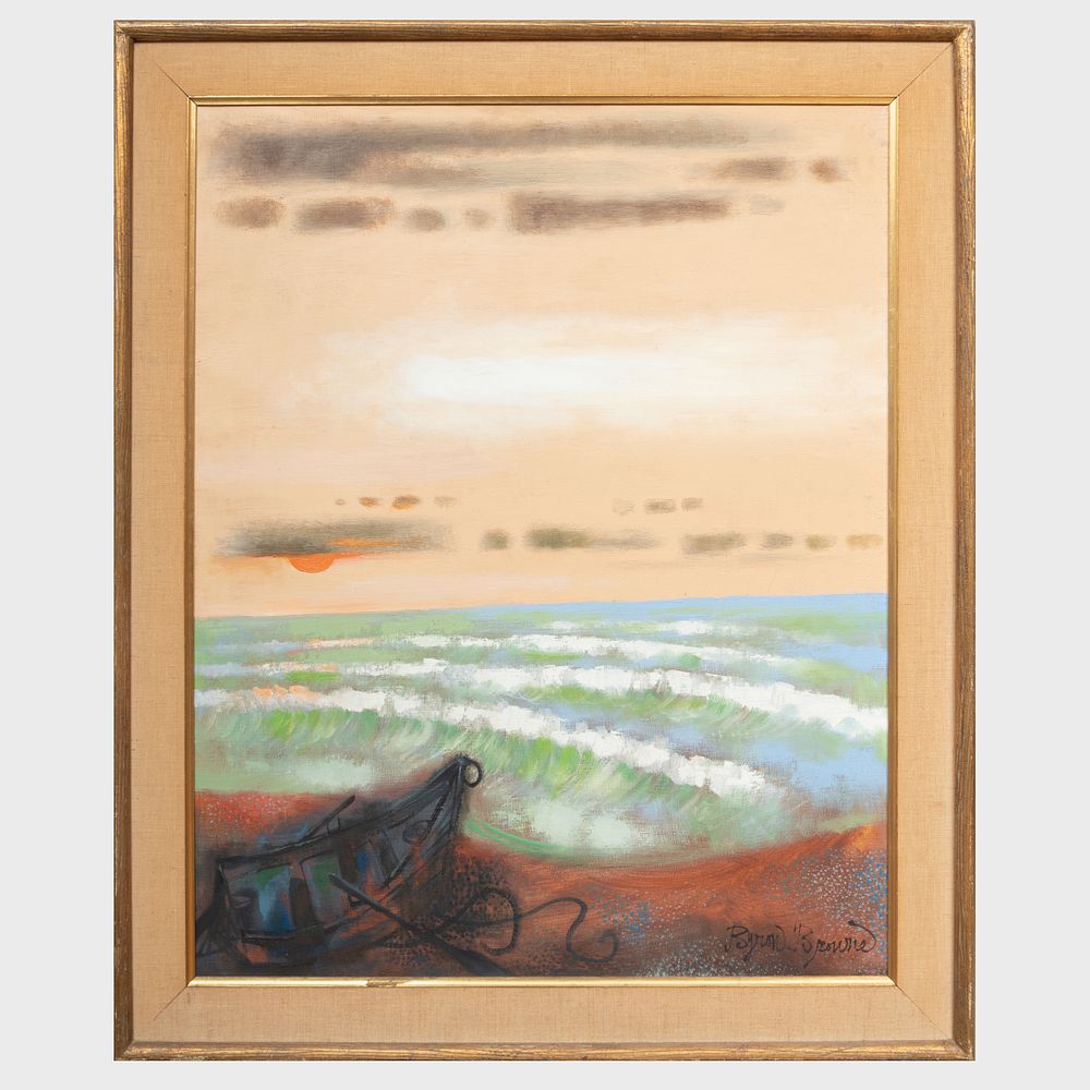 Appraisal: Byron Browne - Provincetown Beach Oil on canvas signed 'Byron