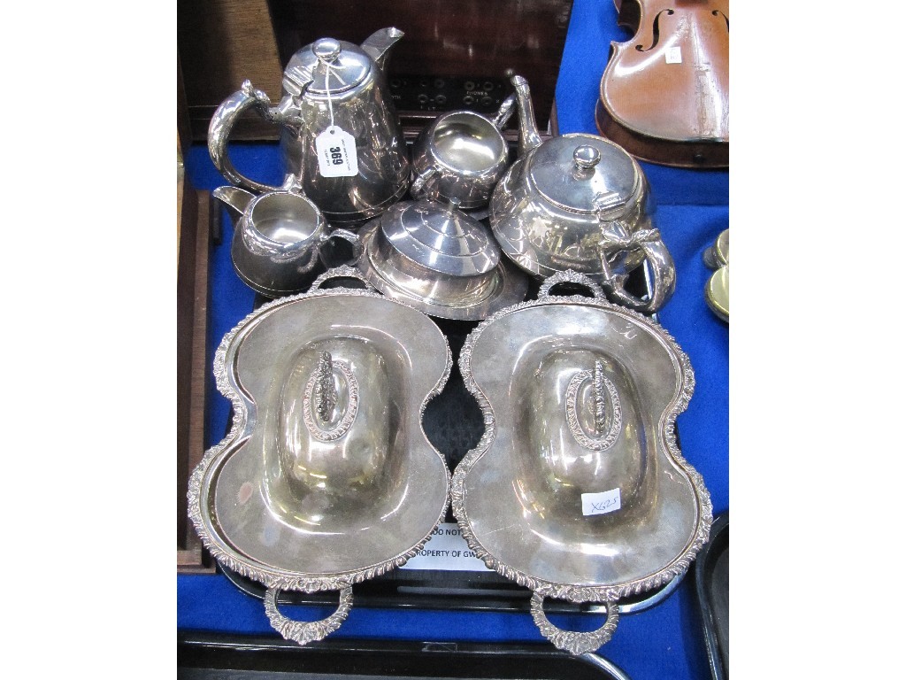 Appraisal: A tray lot of of EP - tea service pair