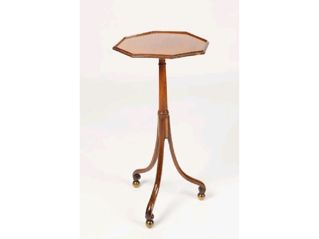 Appraisal: A GEORGE III PADOUK TRIPOD TABLE of Sheraton design the