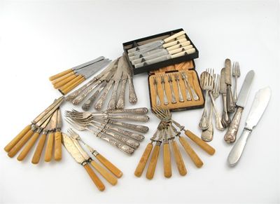 Appraisal: A mixed quantity of silver and electroplated flatware including a