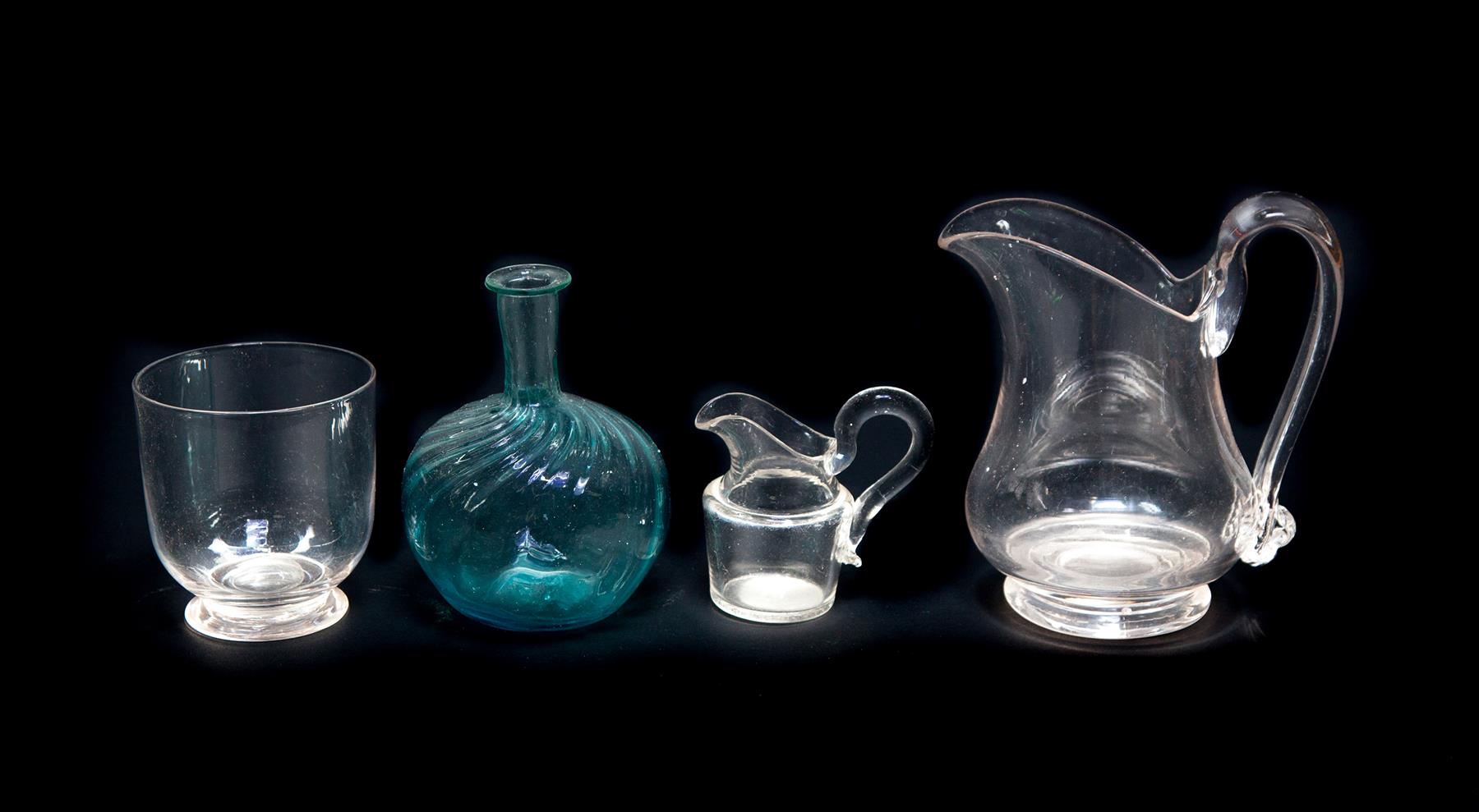 Appraisal: FOUR PIECES OF AMERICAN GLASS Second half- th century Pitcher