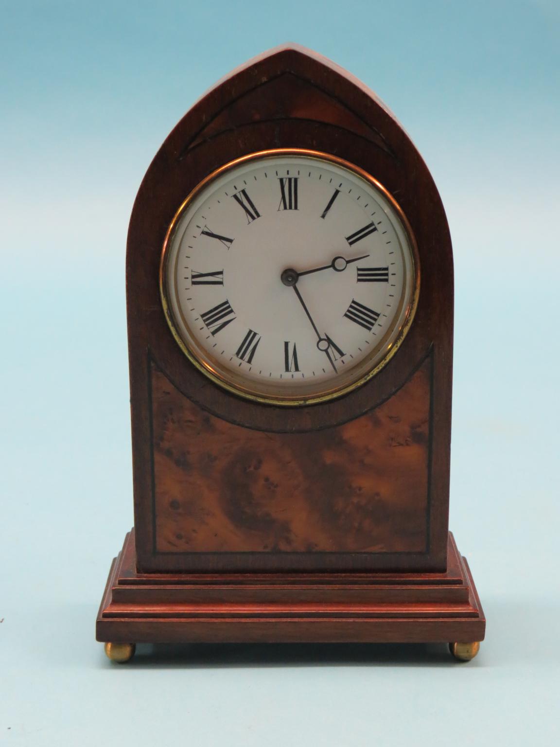 Appraisal: An Edwardian mahogany mantel clock enamelled dial with Breguet hands