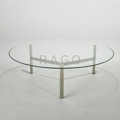 Appraisal: STYLE OF NICOS ZOGRAPHOS Coffee table s Polished steel and